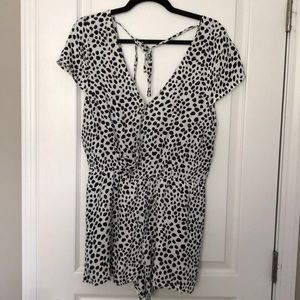Lulu Hottie Dotty Black and White Print Romper